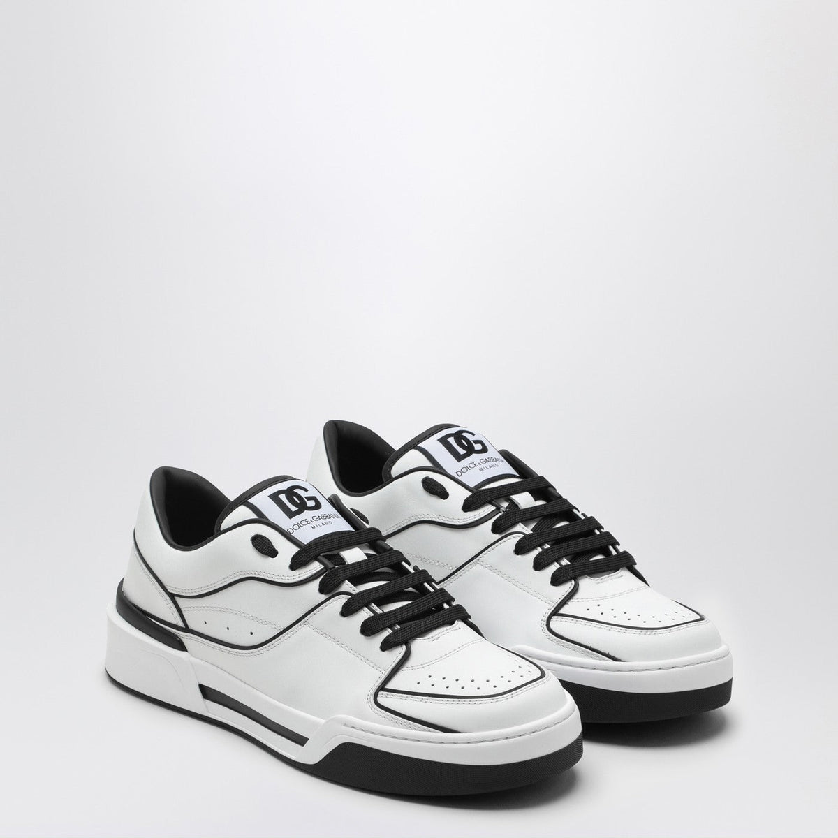 Dolce&Gabbana New Roma White/Black Leather Low Sneaker