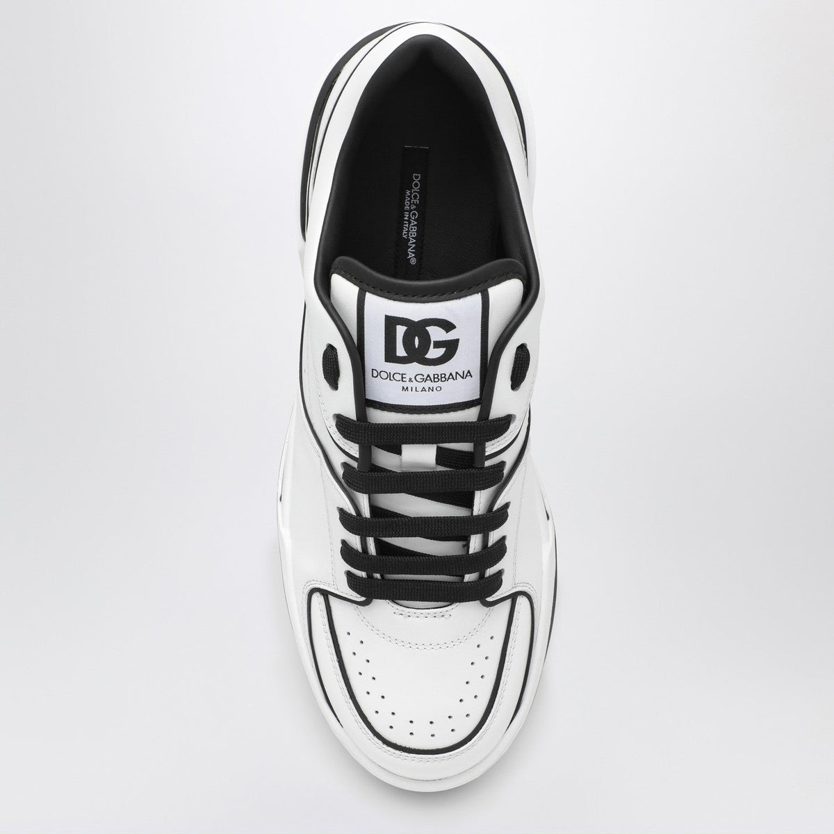 Dolce&Gabbana New Roma White/Black Leather Low Sneaker