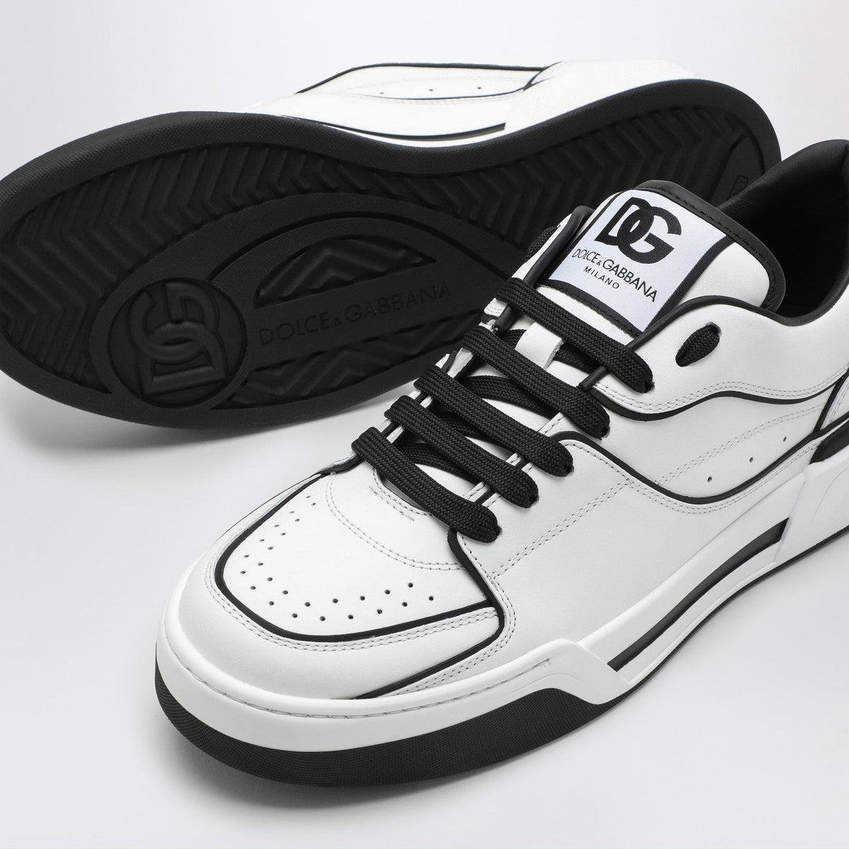 Dolce&Gabbana New Roma White/Black Leather Low Sneaker