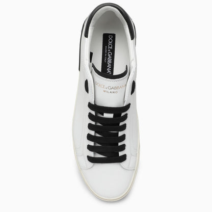 Dolce & Gabbana Portofino Vintage White/Black Leather Trainer