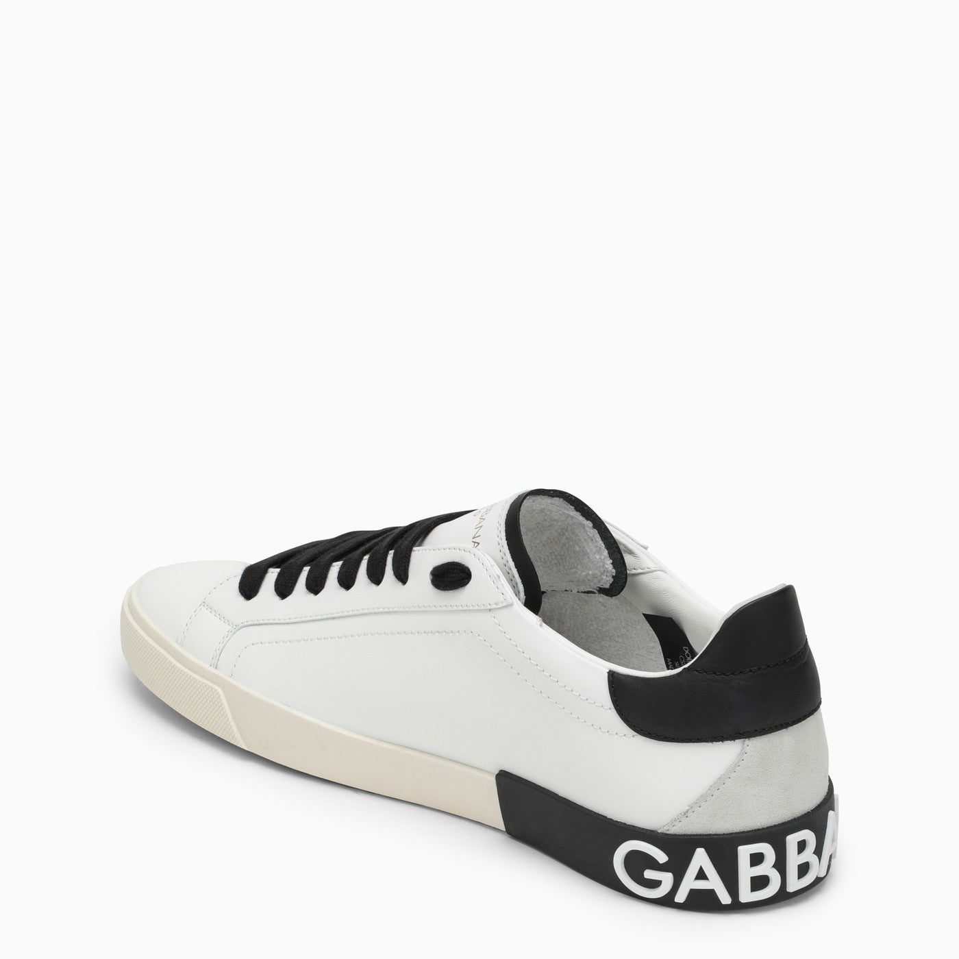 Dolce & Gabbana Portofino Vintage White/Black Leather Trainer