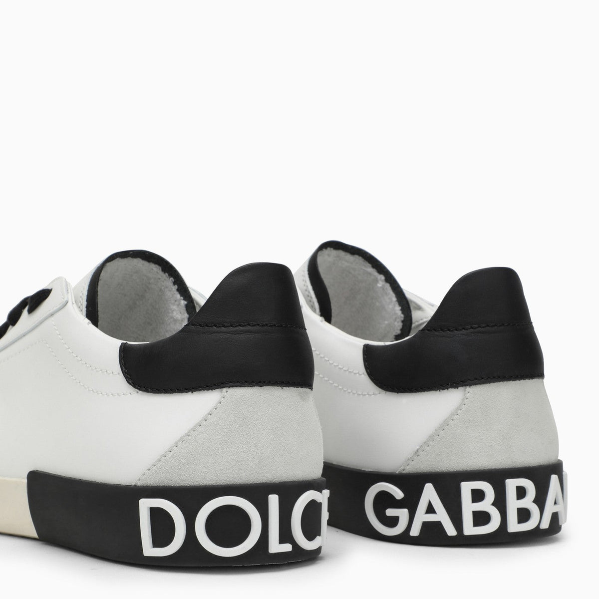 Dolce & Gabbana Portofino Vintage White/Black Leather Trainer