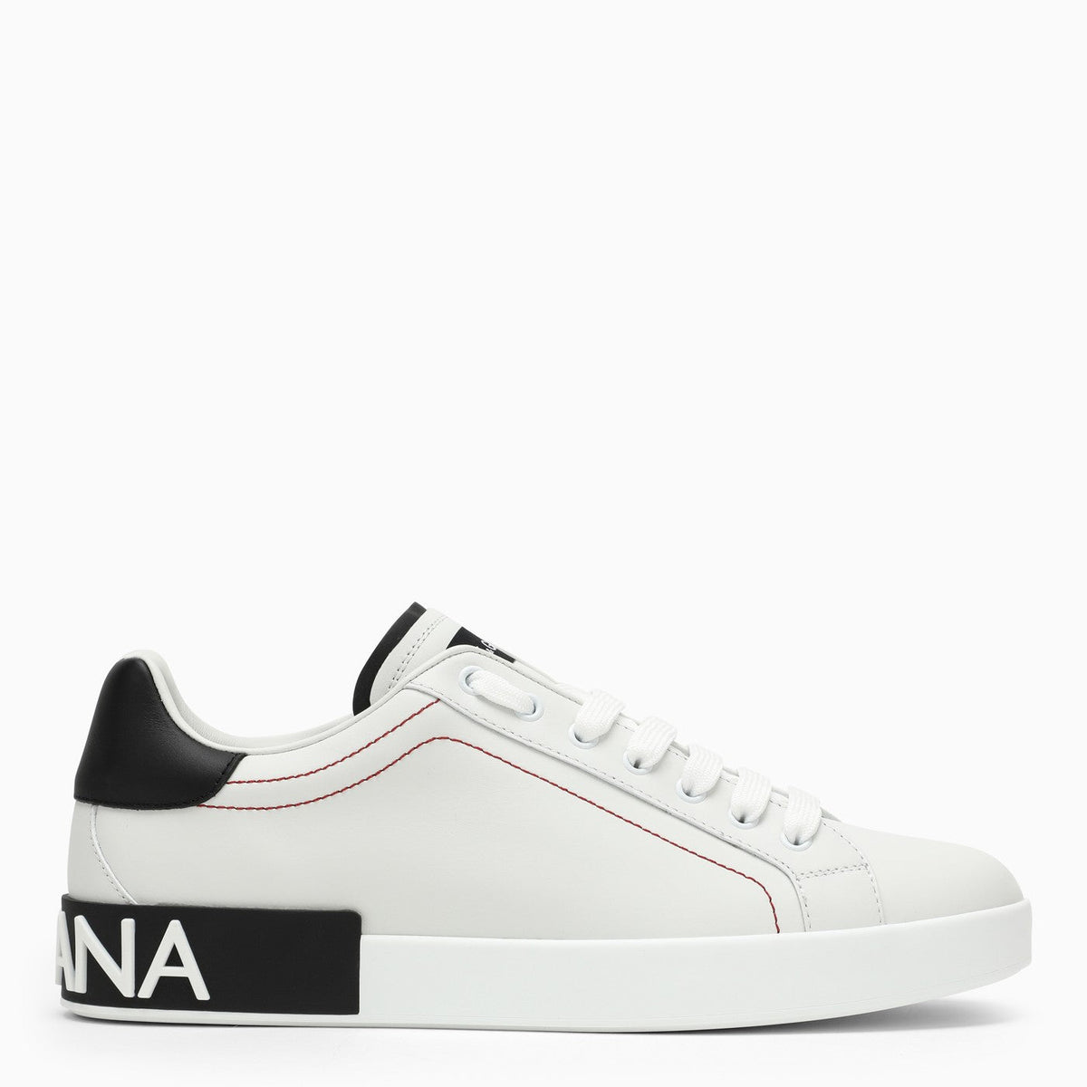 Dolce & Gabbana Portofino White/Black Leather Trainer