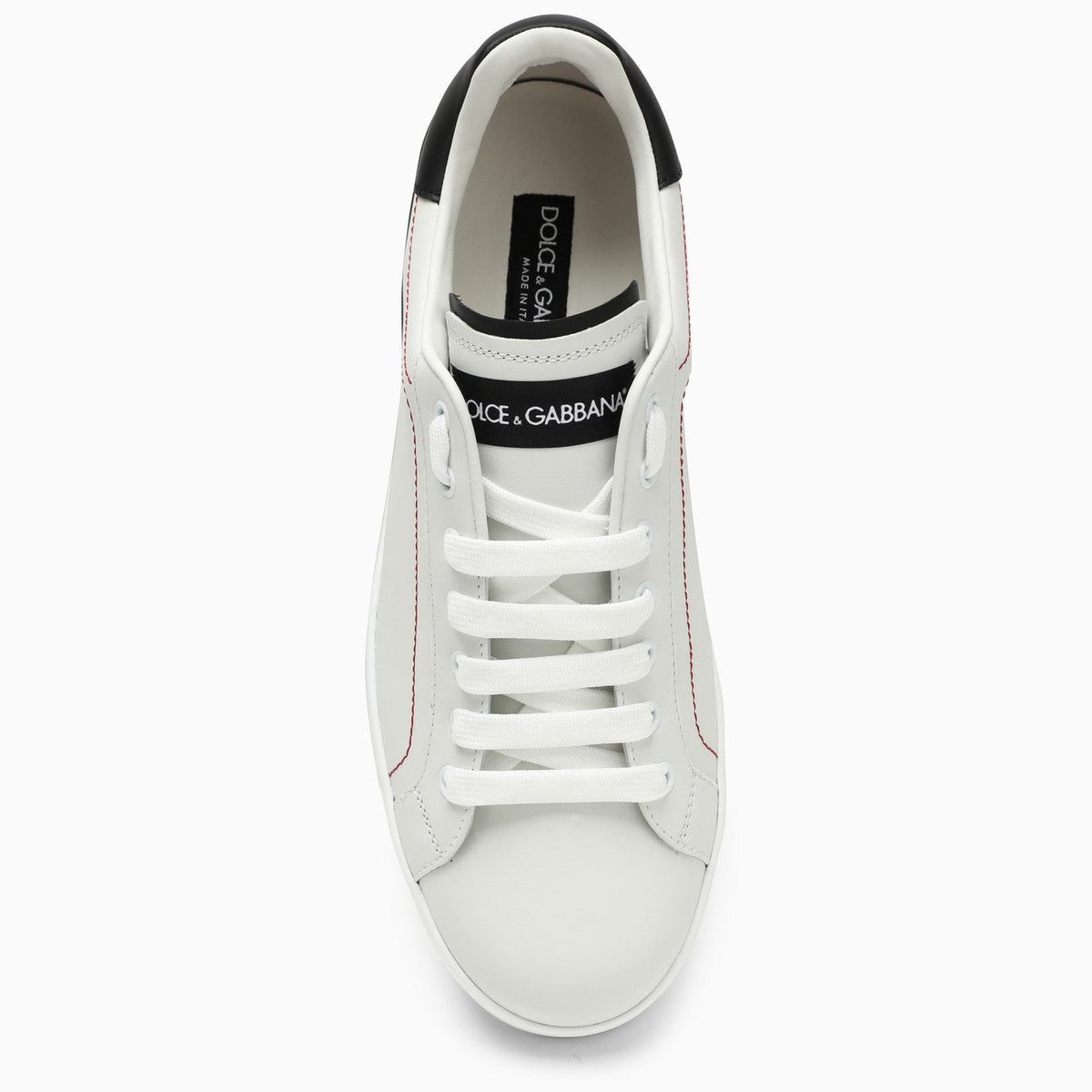 Dolce & Gabbana Portofino White/Black Leather Trainer
