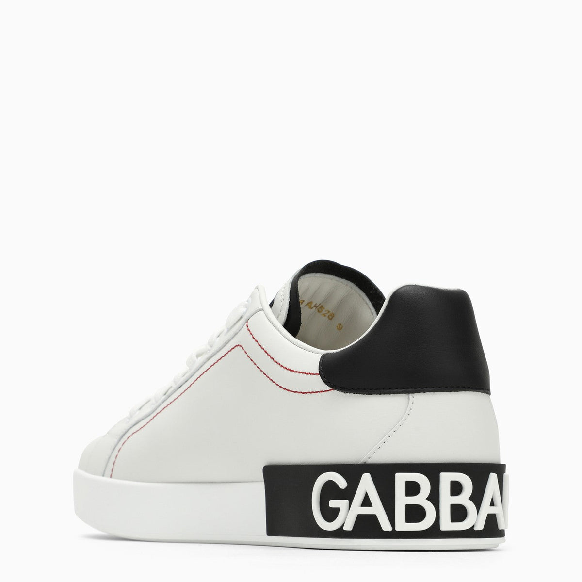 Dolce & Gabbana Portofino White/Black Leather Trainer