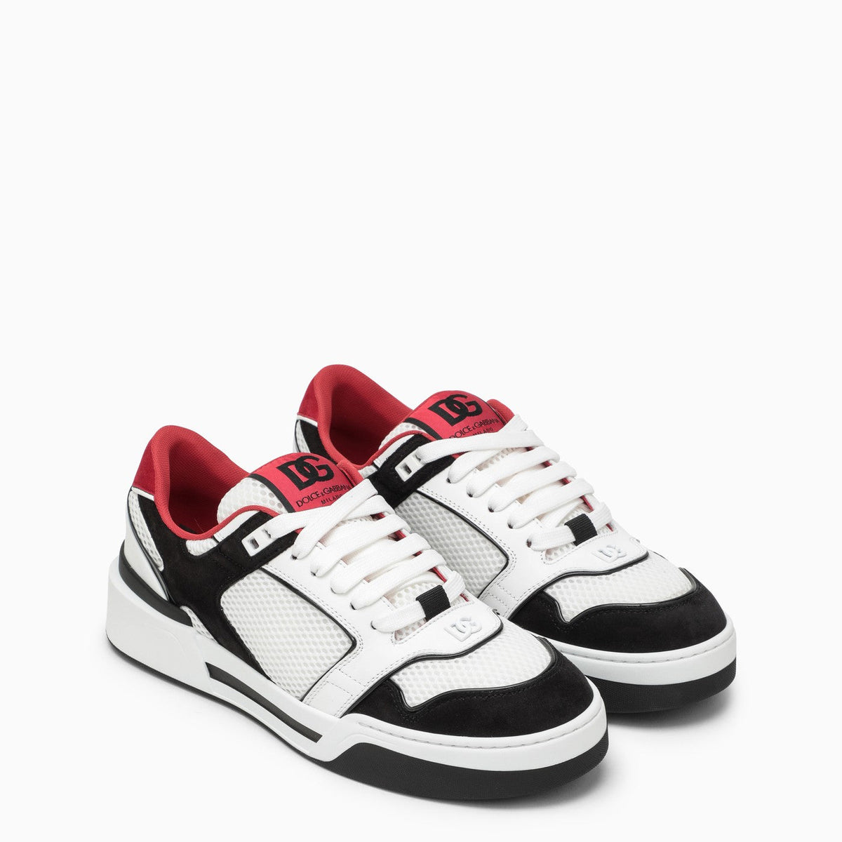 Dolce & Gabbana Black And White Leather Trainer