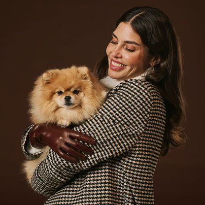 Camilla (brown) - Italian long leather winter gloves with luxurious cashmere lining — photo 9 of 10