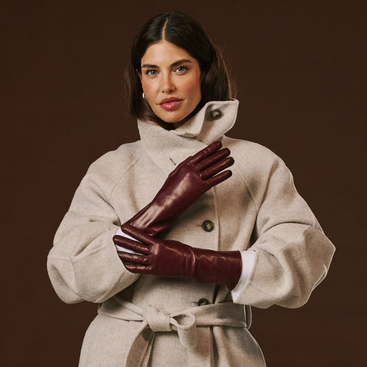 Camilla (xb) - Italian long leather winter gloves with luxurious cashmere lining — photo 1 of 10