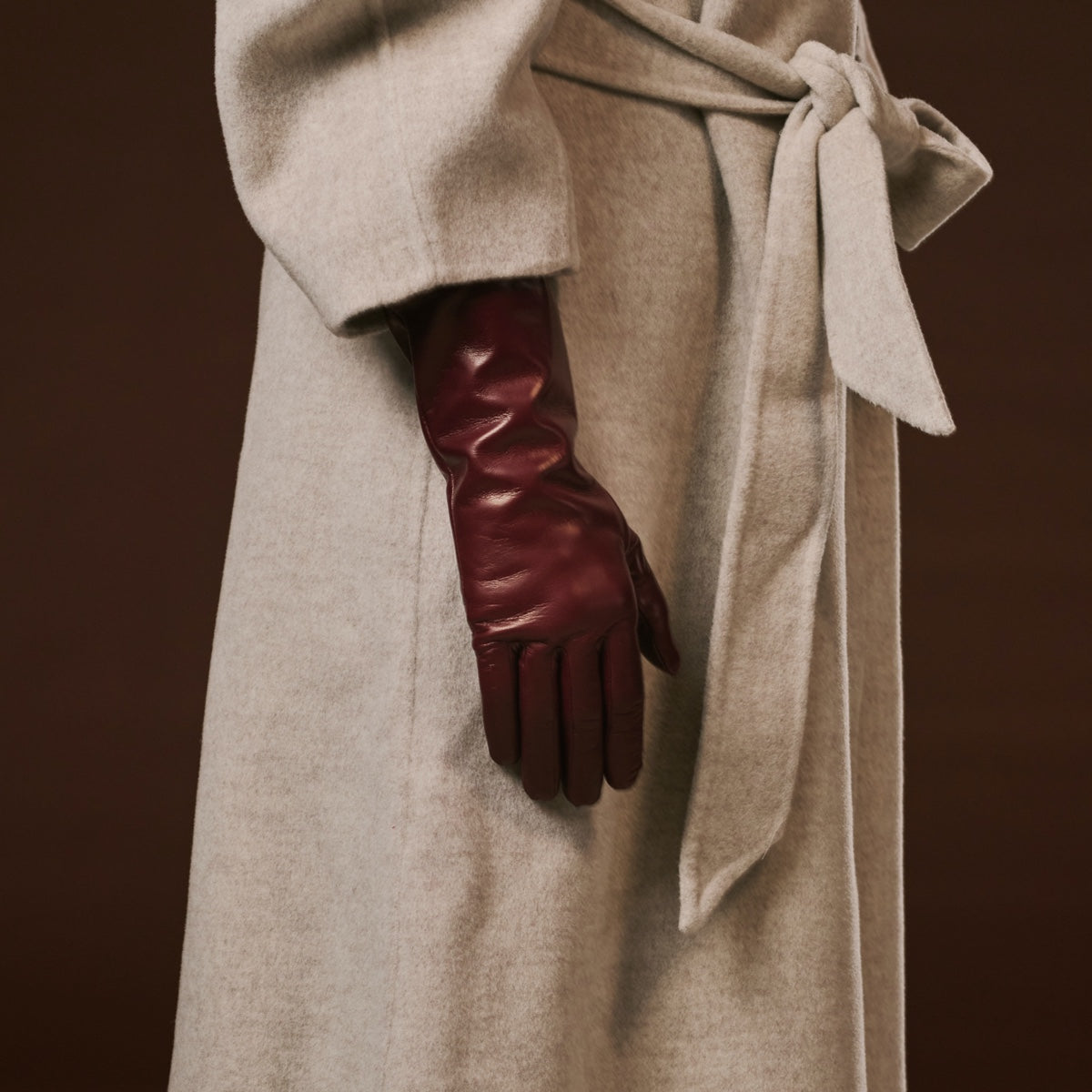 Camilla (xb) - Italian long leather winter gloves with luxurious cashmere lining — photo 7 of 10