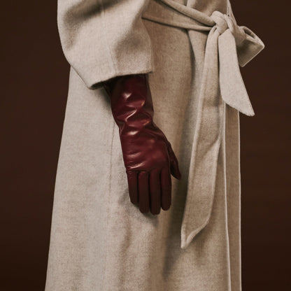 Camilla (xb) - Italian long leather winter gloves with luxurious cashmere lining — photo 7 of 10