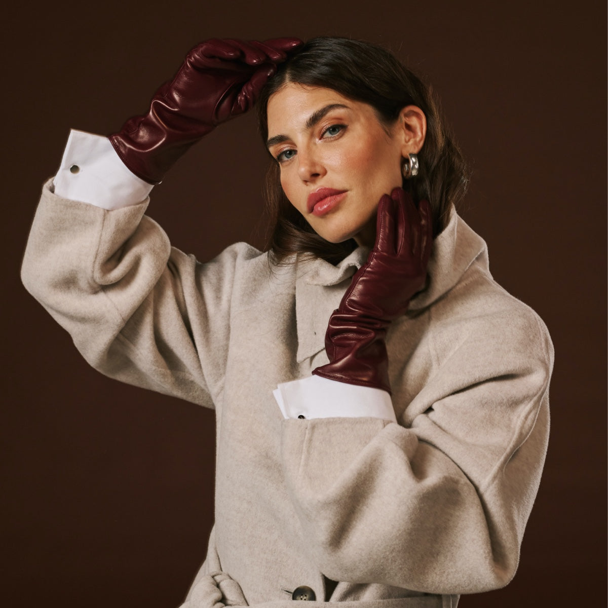 Camilla (xb) - Italian long leather winter gloves with luxurious cashmere lining — photo 9 of 10