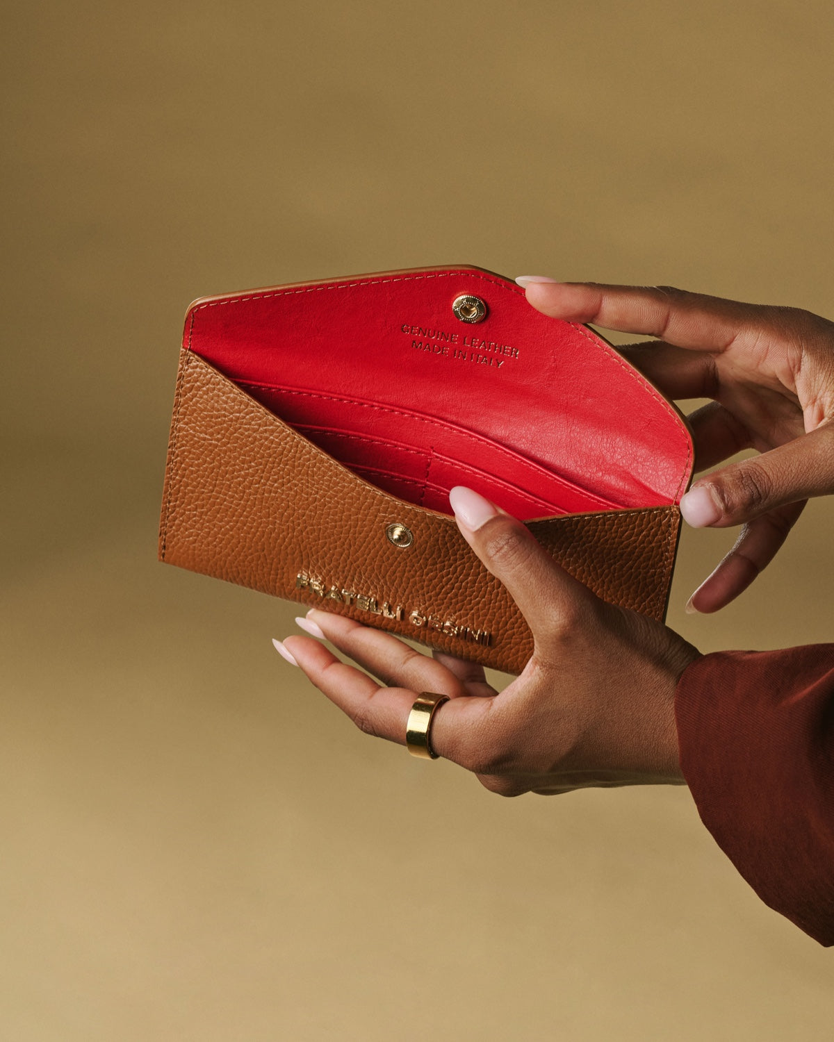 Carmina (cognac) - Italian calf leather women’s wallet — photo 2 of 6