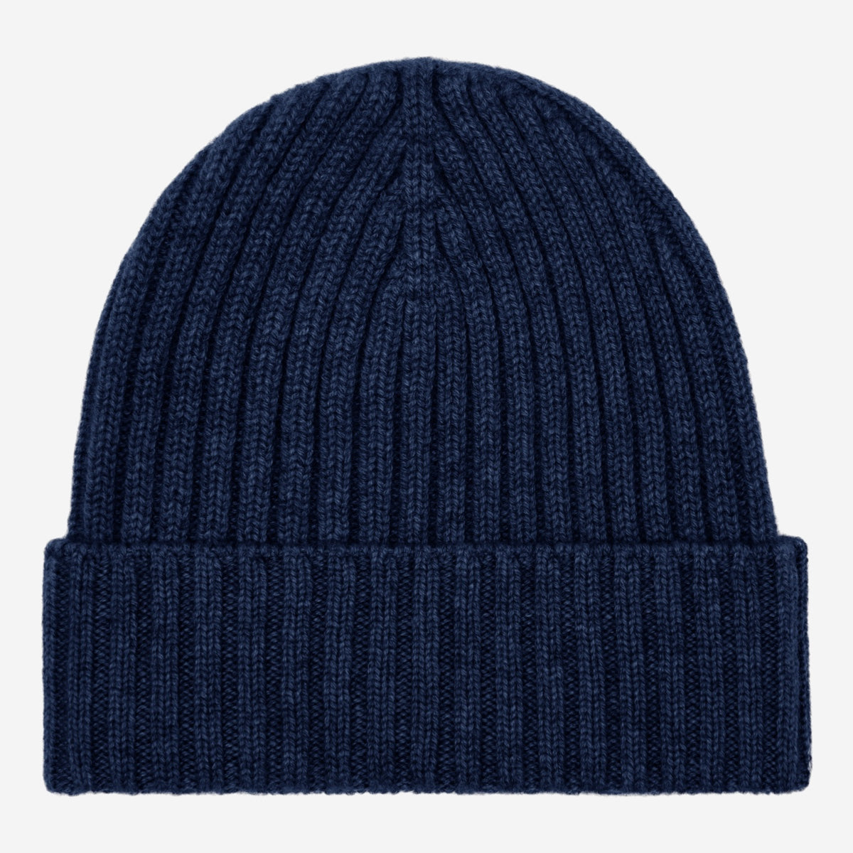 Milano (navy blue) - Italian 100% cashmere ribbed beanie (unisex) — photo 1 of 10