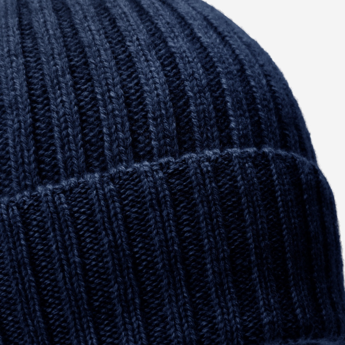 Milano (navy blue) - Italian 100% cashmere ribbed beanie (unisex) — photo 2 of 10