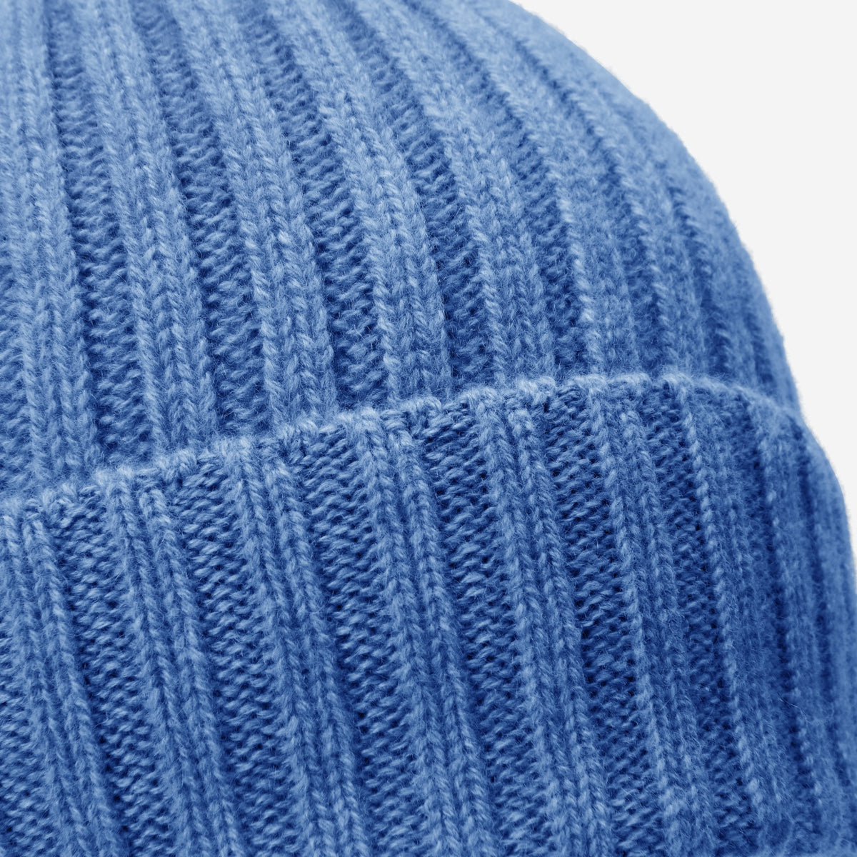 Milano (light blue) - Italian 100% cashmere ribbed beanie (unisex) — photo 2 of 10