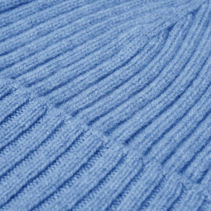 Milano (light blue) - Italian 100% cashmere ribbed beanie (unisex) — photo 3 of 10