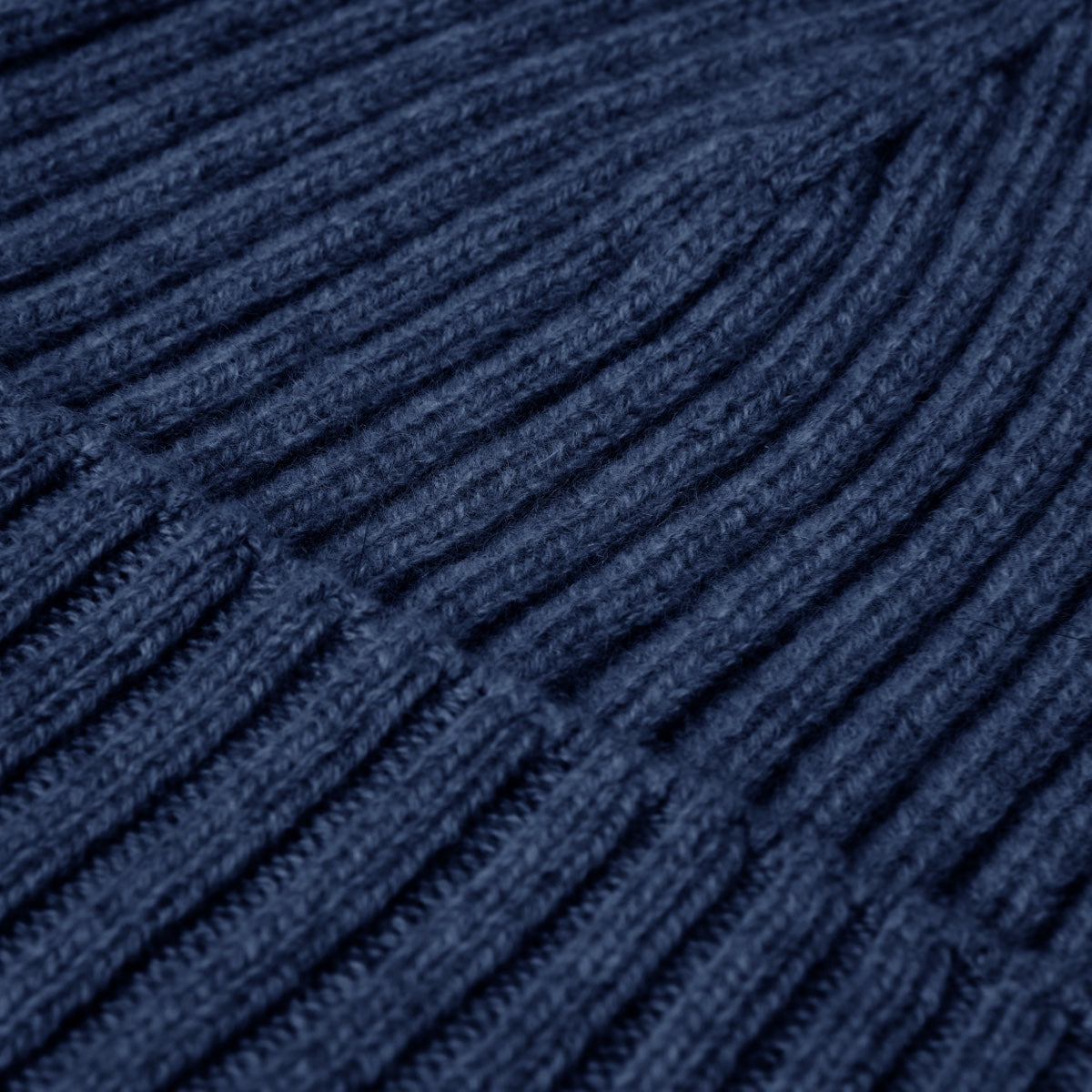 Milano (navy blue) - Italian 100% cashmere ribbed beanie (unisex) — photo 3 of 10