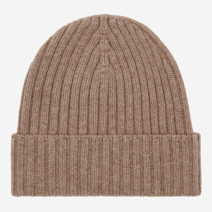 Milano (brown) - Italian 100% cashmere ribbed beanie (unisex) — photo 1 of 10