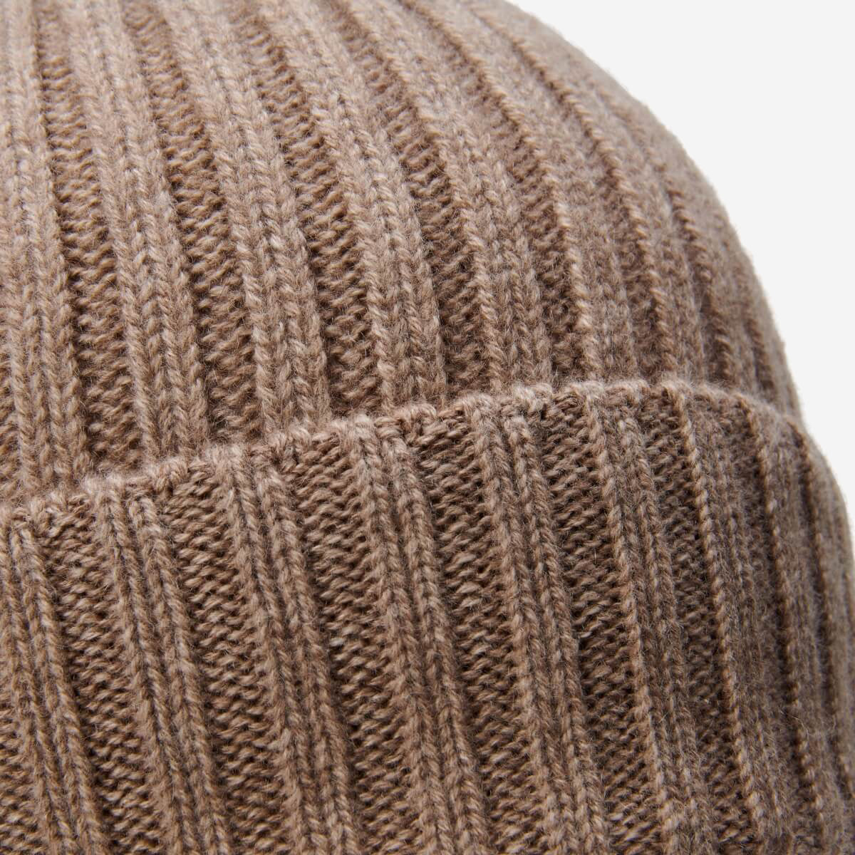 Milano (brown) - Italian 100% cashmere ribbed beanie (unisex) — photo 2 of 10