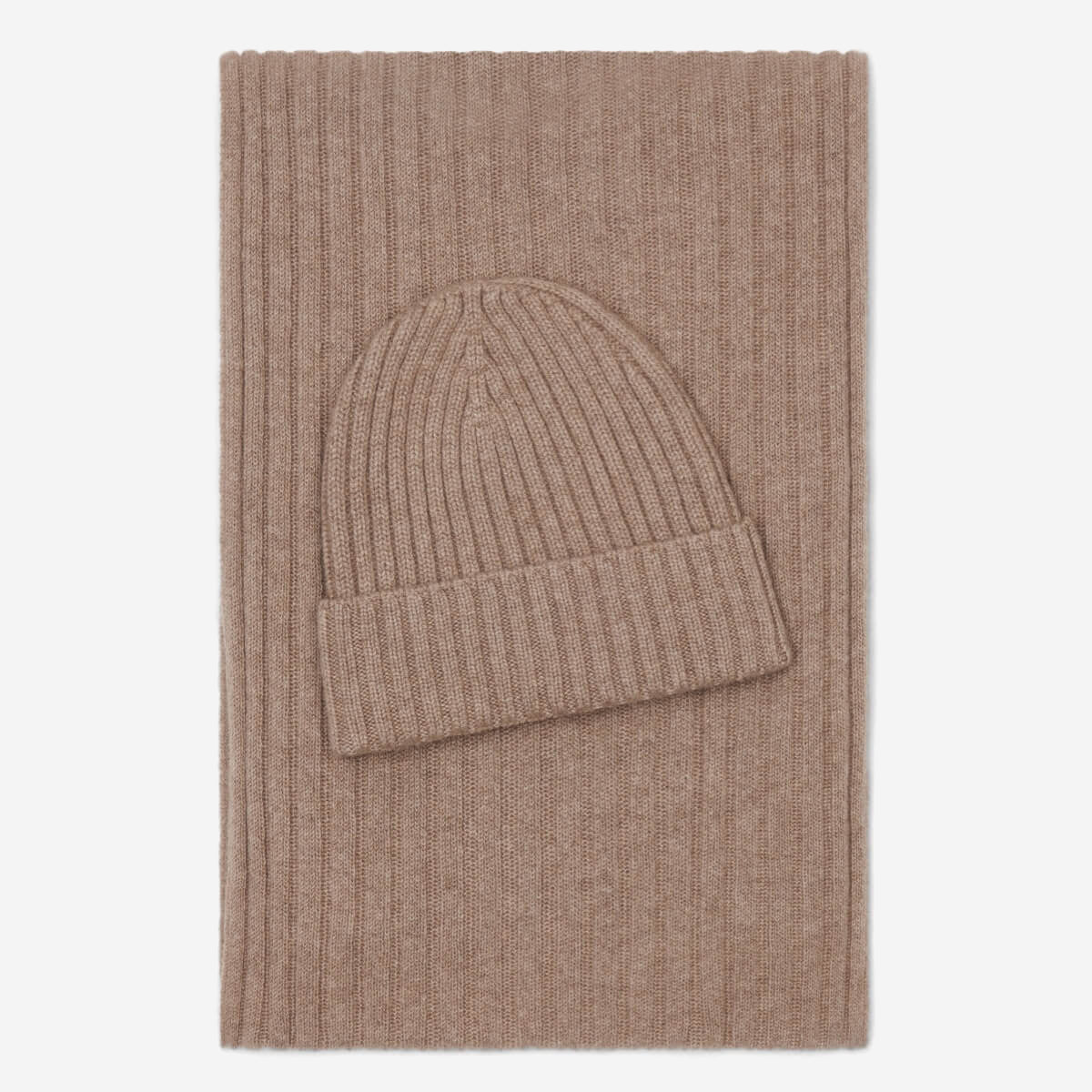 Milano (brown) - Italian 100% cashmere ribbed beanie (unisex) — photo 4 of 10