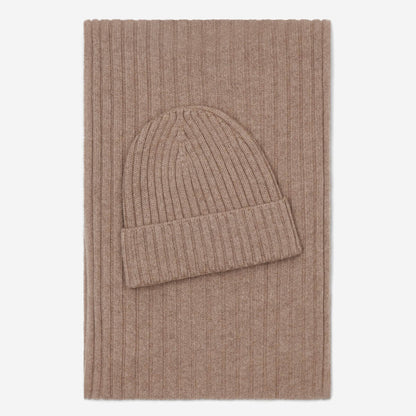 Milano (brown) - Italian 100% cashmere ribbed beanie (unisex) — photo 4 of 10
