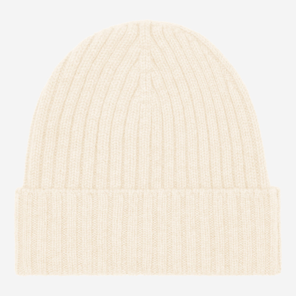 Milano (cream) - Italian 100% cashmere ribbed beanie (unisex) — photo 1 of 10
