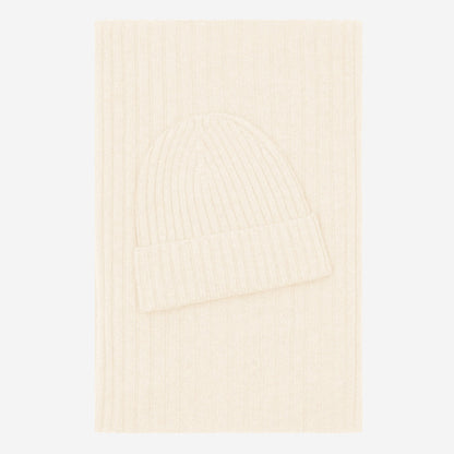 Milano (cream) - Italian 100% cashmere ribbed beanie (unisex) — photo 4 of 10