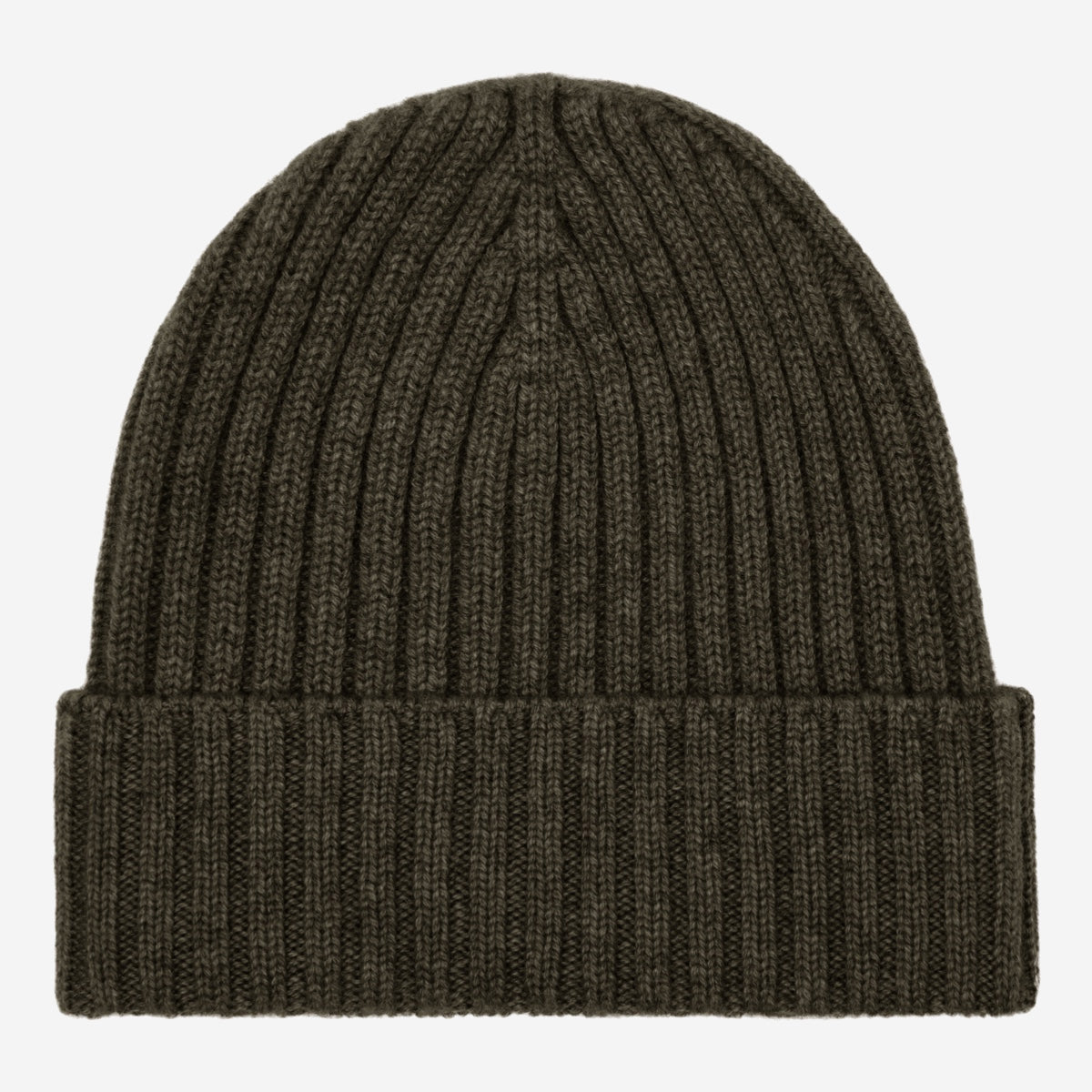 Milano (dark green) - Italian 100% cashmere ribbed beanie (unisex) — photo 1 of 10