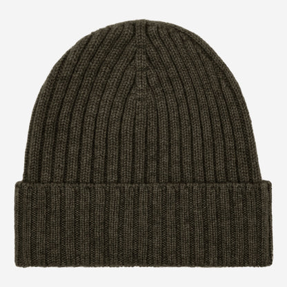 Milano (dark green) - Italian 100% cashmere ribbed beanie (unisex) — photo 1 of 10