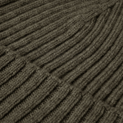 Milano (dark green) - Italian 100% cashmere ribbed beanie (unisex) — photo 3 of 10