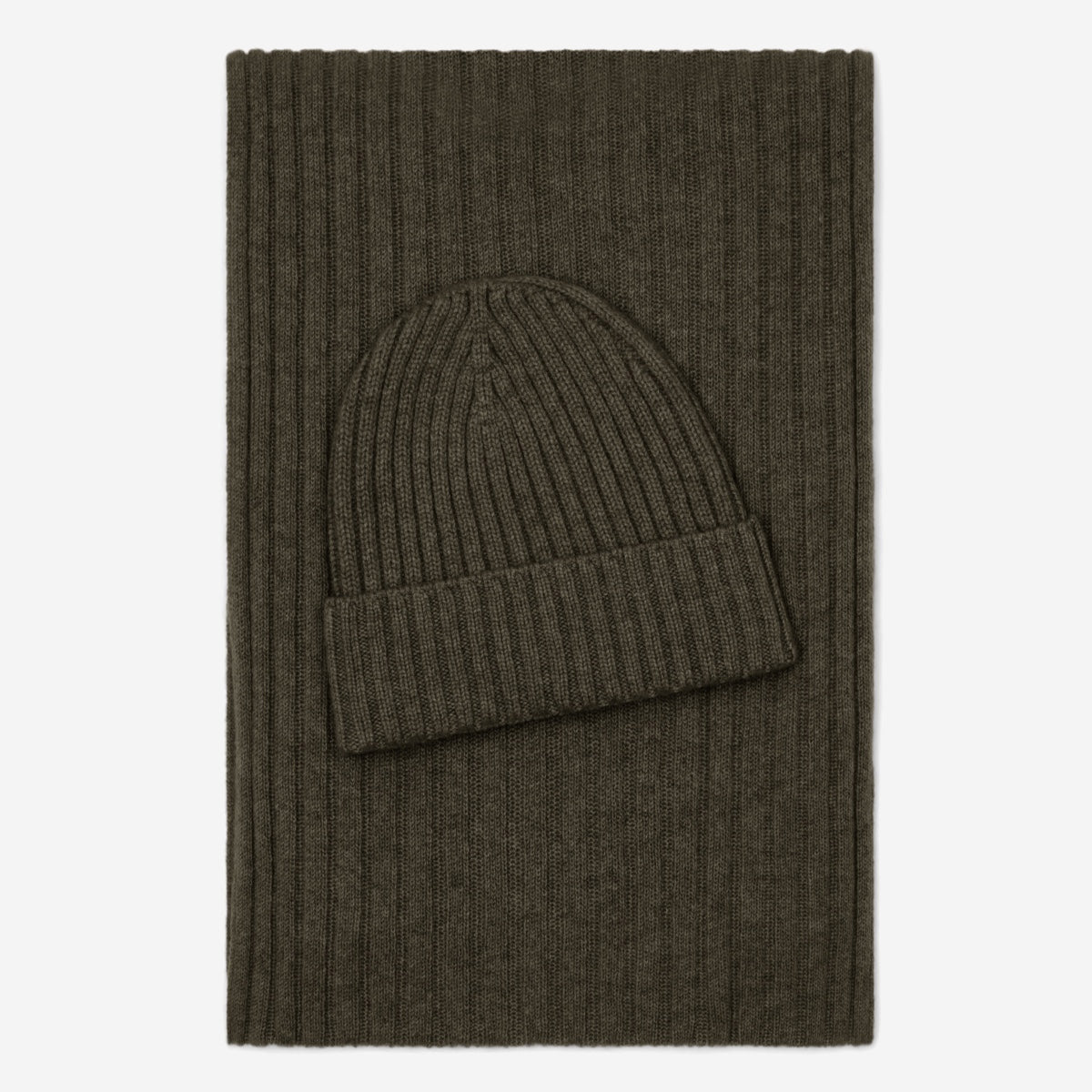 Milano (dark green) - Italian 100% cashmere ribbed beanie (unisex) — photo 4 of 10