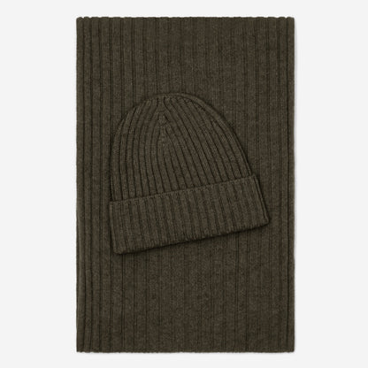 Milano (dark green) - Italian 100% cashmere ribbed beanie (unisex) — photo 4 of 10