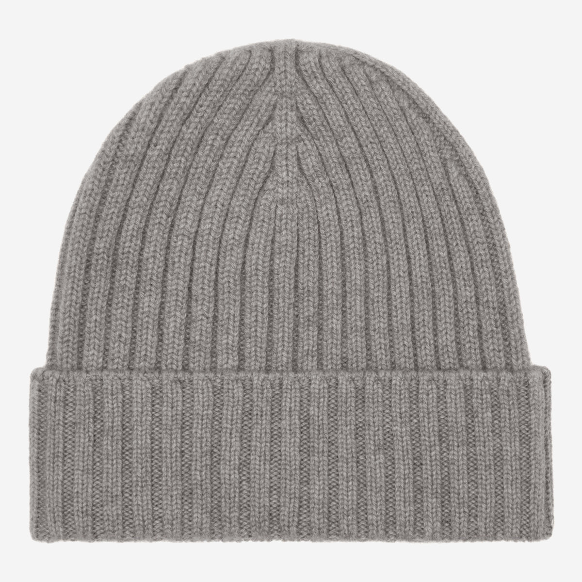 Milano (light grey) - Italian 100% cashmere ribbed beanie (unisex) — photo 1 of 10