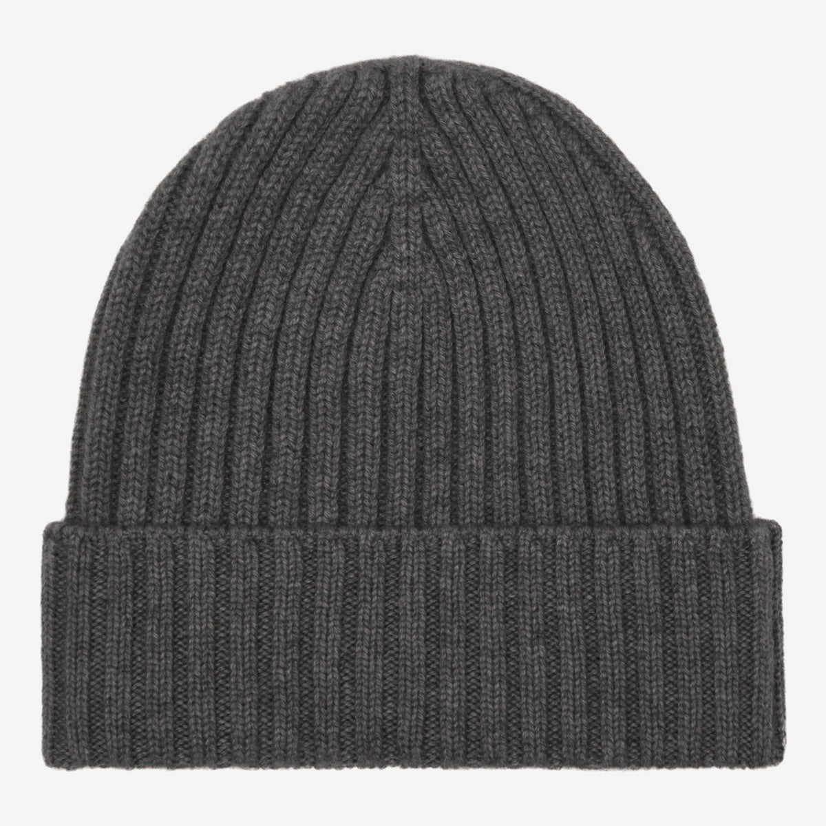 Milano (dark grey) - Italian 100% cashmere ribbed beanie (unisex) — photo 1 of 10