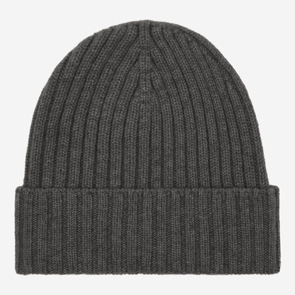 Milano (dark grey) - Italian 100% cashmere ribbed beanie (unisex) — photo 1 of 10