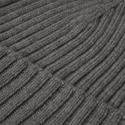 Milano (dark grey) - Italian 100% cashmere ribbed beanie (unisex) — photo 3 of 10