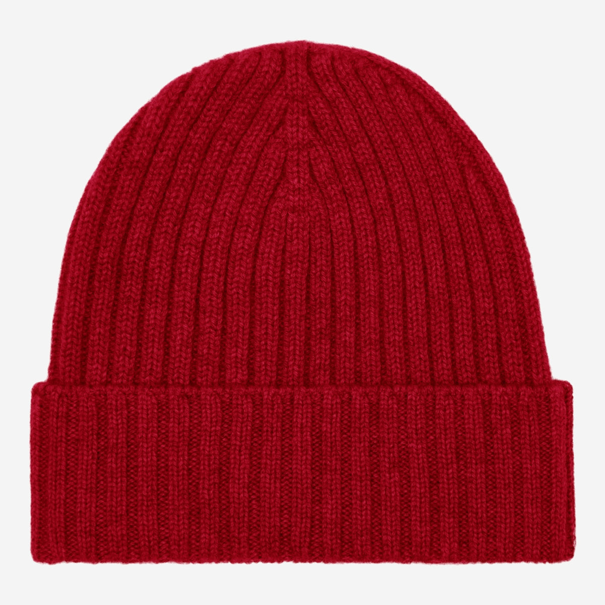 Milano (red) - Italian 100% cashmere ribbed beanie (unisex) — photo 1 of 10