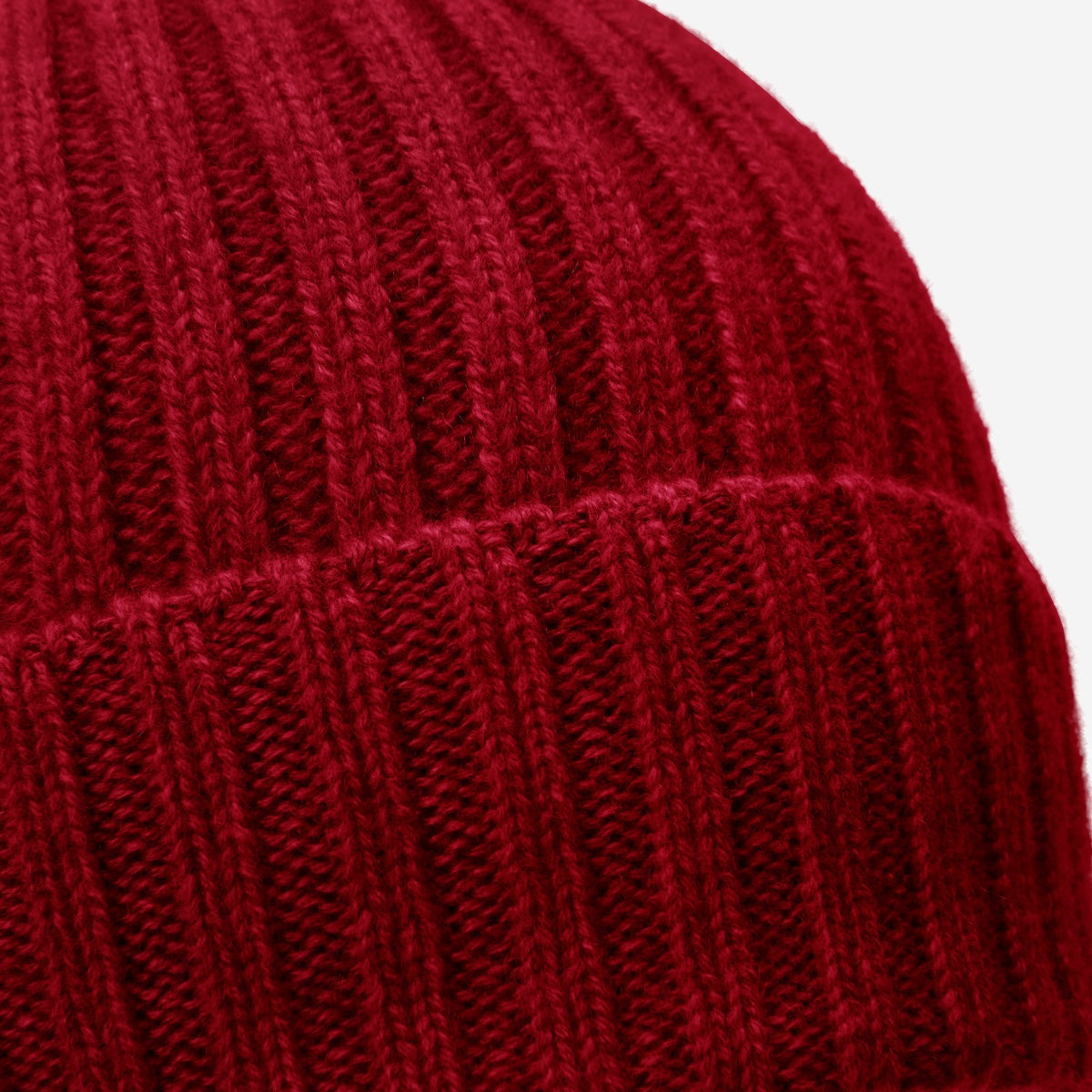 Milano (red) - Italian 100% cashmere ribbed beanie (unisex) — photo 2 of 10