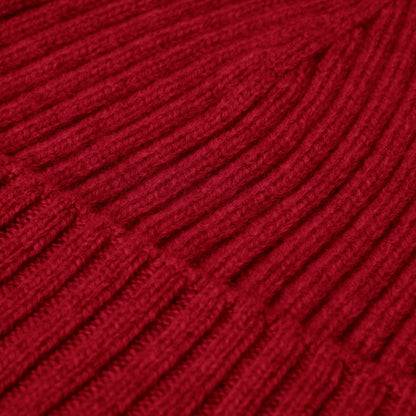 Milano (red) - Italian 100% cashmere ribbed beanie (unisex) — photo 3 of 10
