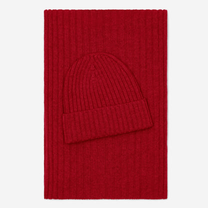 Milano (red) - Italian 100% cashmere ribbed beanie (unisex) — photo 4 of 10