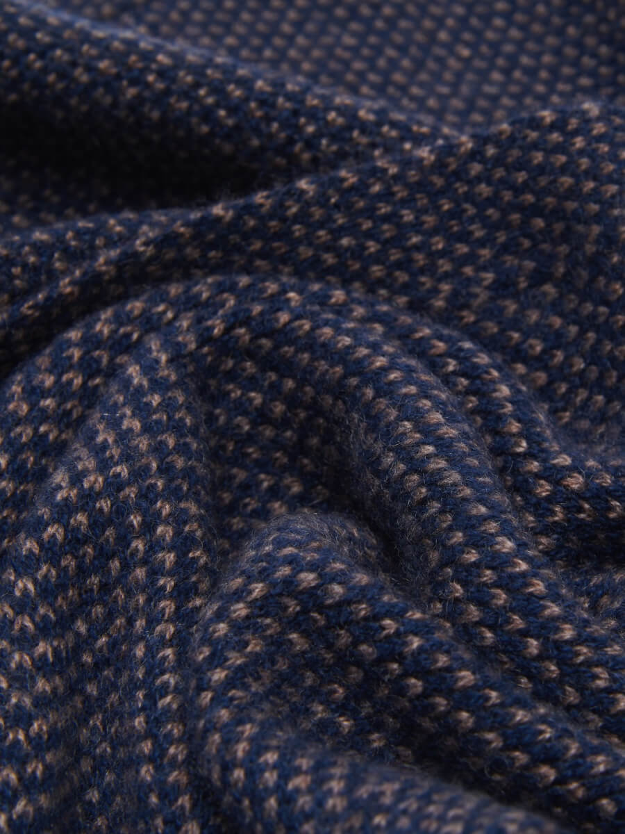 Riccardo (blue & brown) - Italian cashmere scarf with pattern — photo 3 of 10
