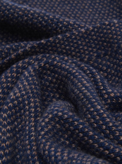 Riccardo (blue & brown) - Italian cashmere scarf with pattern — photo 3 of 10