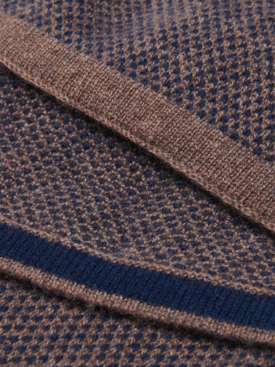 Riccardo (brown & blue) - Italian cashmere scarf with pattern — photo 4 of 8