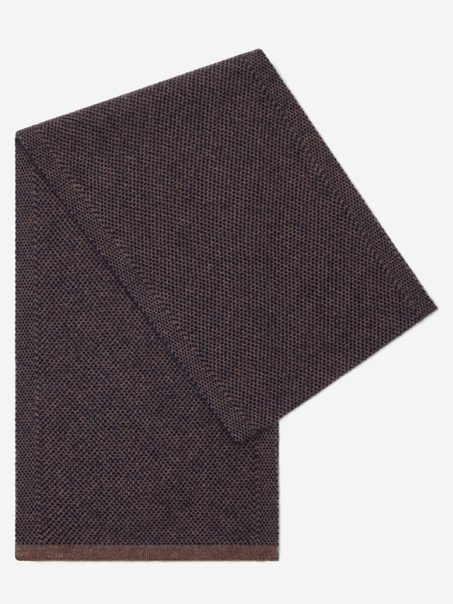 Riccardo (brown & blue) - Italian cashmere scarf with pattern — photo 1 of 8