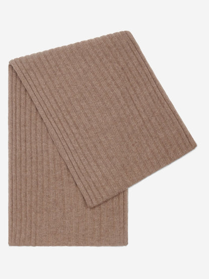 Napoli (brown) - Italian 100% cashmere ribbed scarf (unisex) — photo 1 of 10