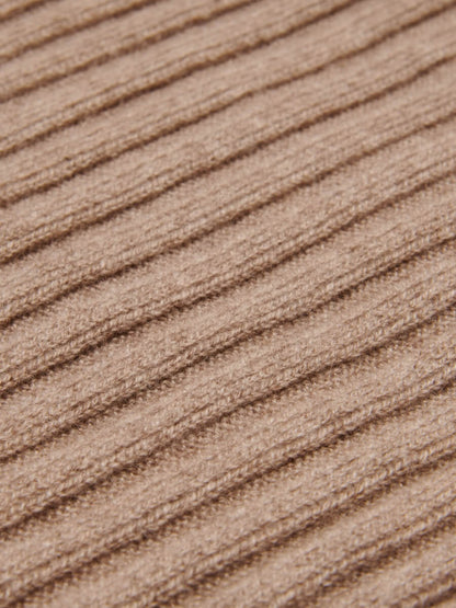 Napoli (brown) - Italian 100% cashmere ribbed scarf (unisex) — photo 2 of 10