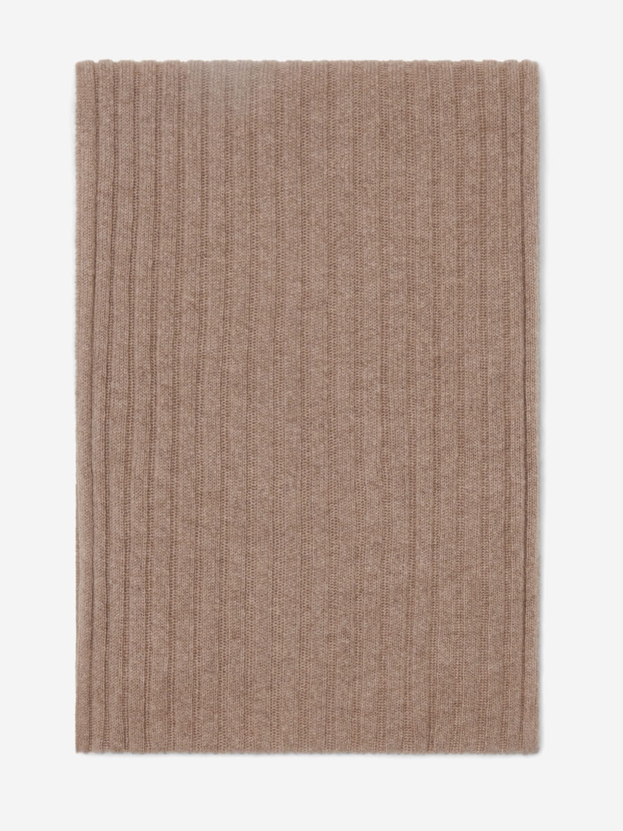 Napoli (brown) - Italian 100% cashmere ribbed scarf (unisex) — photo 3 of 10