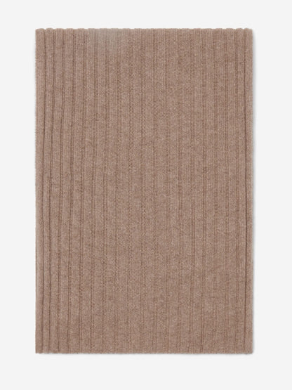 Napoli (brown) - Italian 100% cashmere ribbed scarf (unisex) — photo 3 of 10