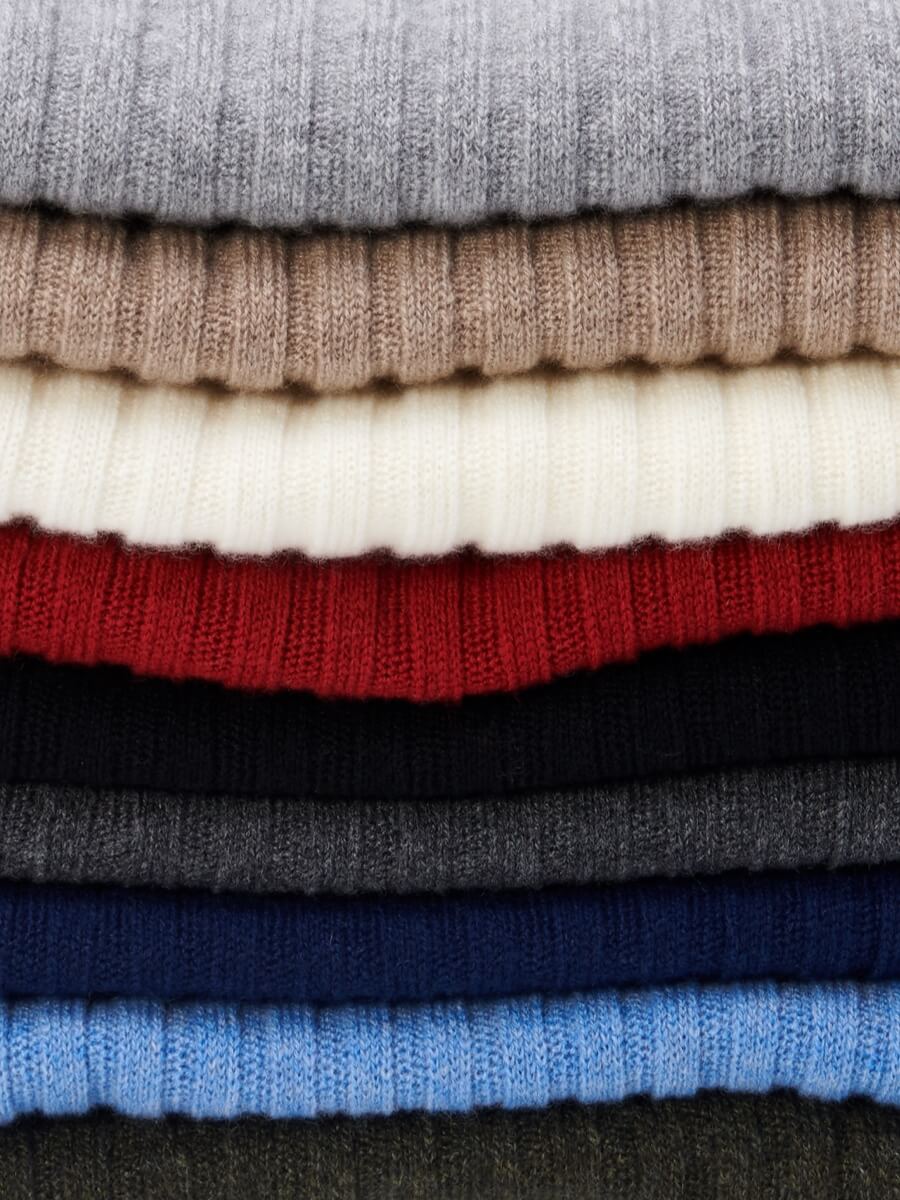 Napoli (light blue) - Italian 100% cashmere ribbed scarf (unisex) — photo 6 of 10