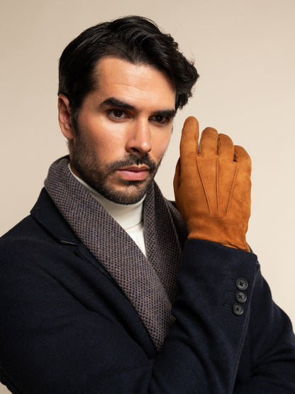 Riccardo (brown & blue) - Italian cashmere scarf with pattern — photo 7 of 8